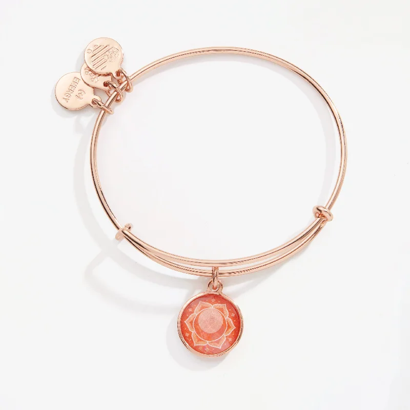 women's bracelets handmade design -Sacral Chakra Charm Bangle Bracelet