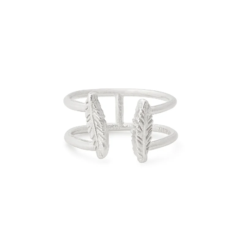 women's rings thick band -Feather Ring