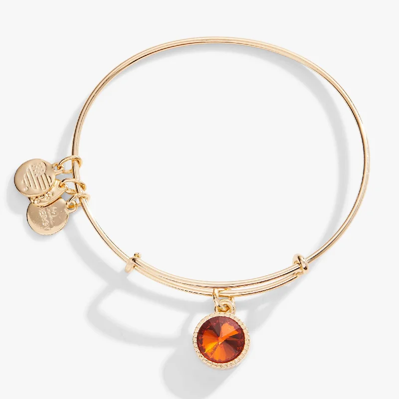 women's bracelets gold -November Birthstone Charm Bangle, Topaz