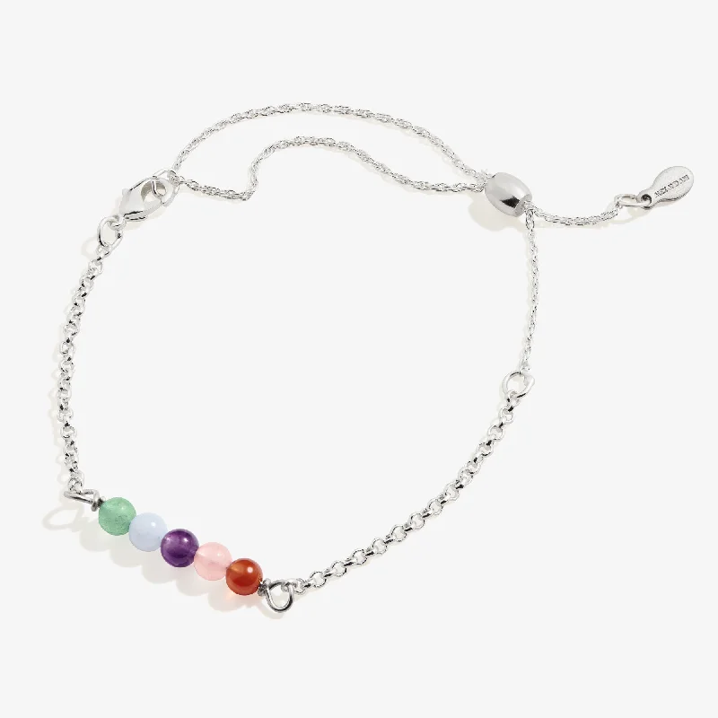 women's bracelets baroque style -Multi-Gemstone Pull Chain Bracelet