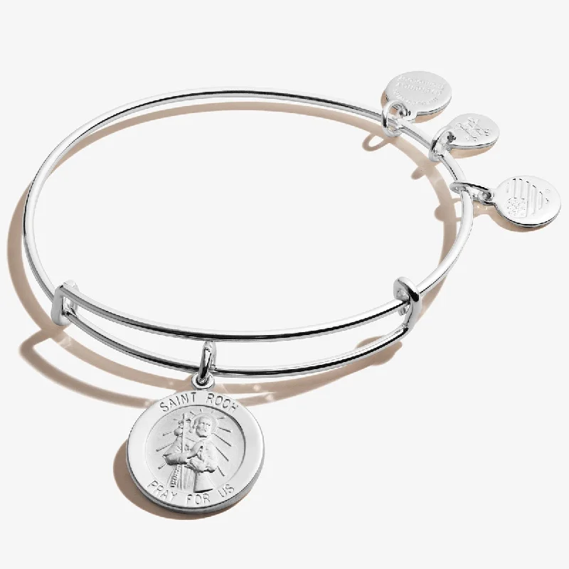 women's bracelets delicate and dainty -Saint Roch (Rocco) Charm Bangle