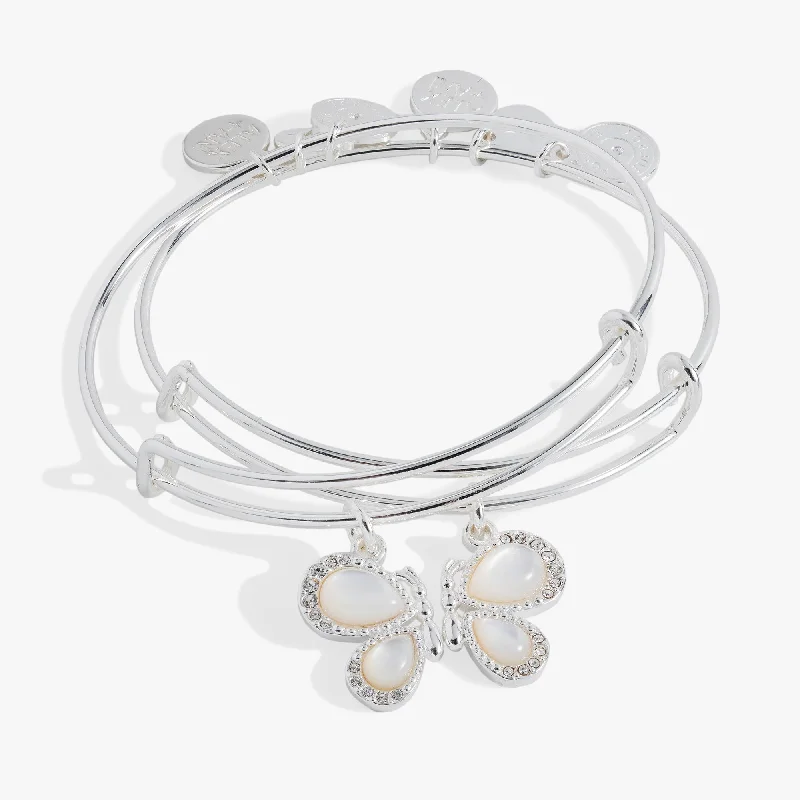 women's bracelets anniversary gift -Perfect Pairs- Butterfly Wings Bangle Set of 2