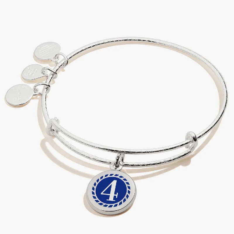 women's bracelets stackable set -Number 4 Charm Bangle