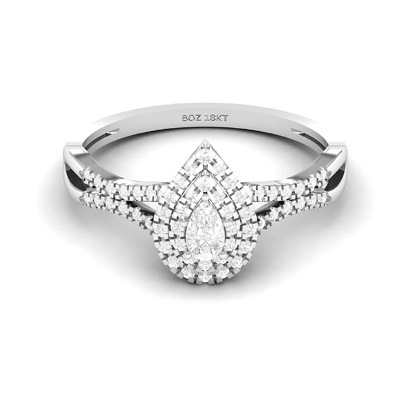 women's engagement rings floral design -Natalie Pear Natural Diamond Engagement Ring