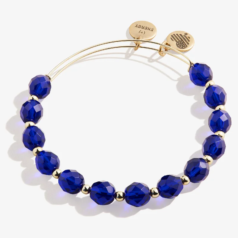 women's bracelets art deco -Luna Beaded Bangle, Royal Blue