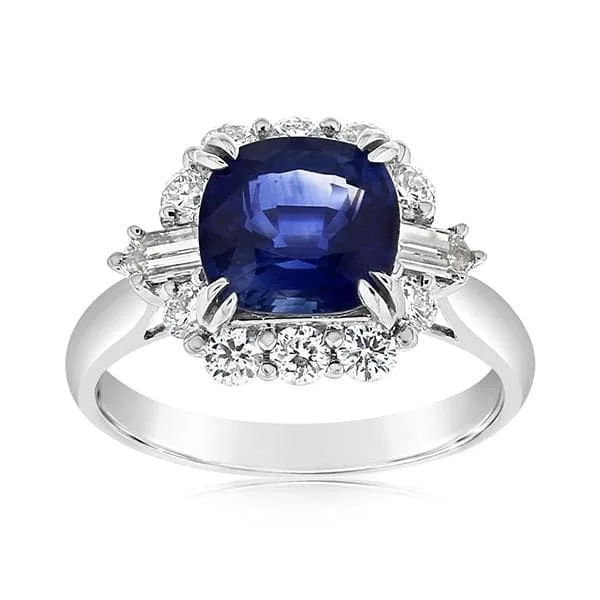 women's engagement rings hidden gem -Sapphire & Diamond Ring