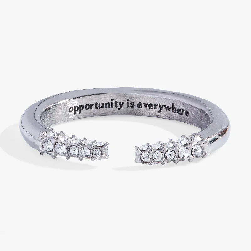 women's rings bold statement -“Opportunity is Everywhere” Open Tusk Ring