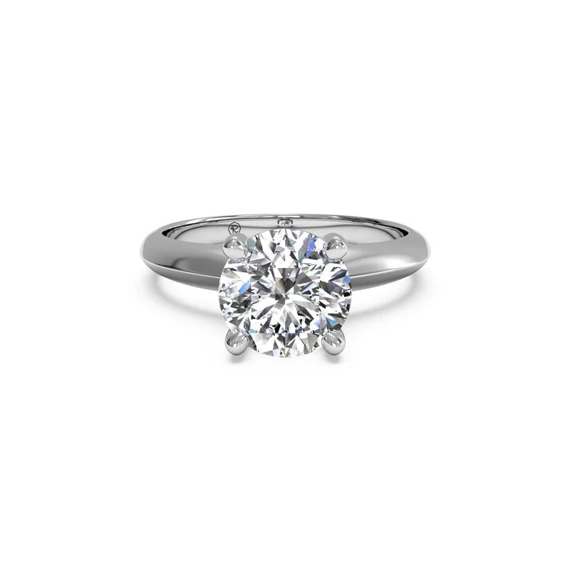 women's engagement rings affordable options -Knife-Edge Solitaire Round Brilliant Diamond Engagement Ring