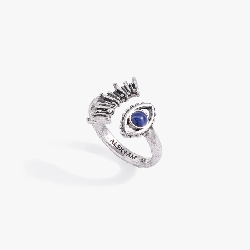 women's rings for sensitive skin -Evil Eye Wrap Ring