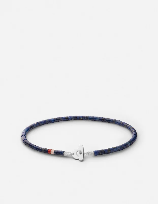 women's bracelets cuff style -Zane Lapis Bracelet, Sterling Silver