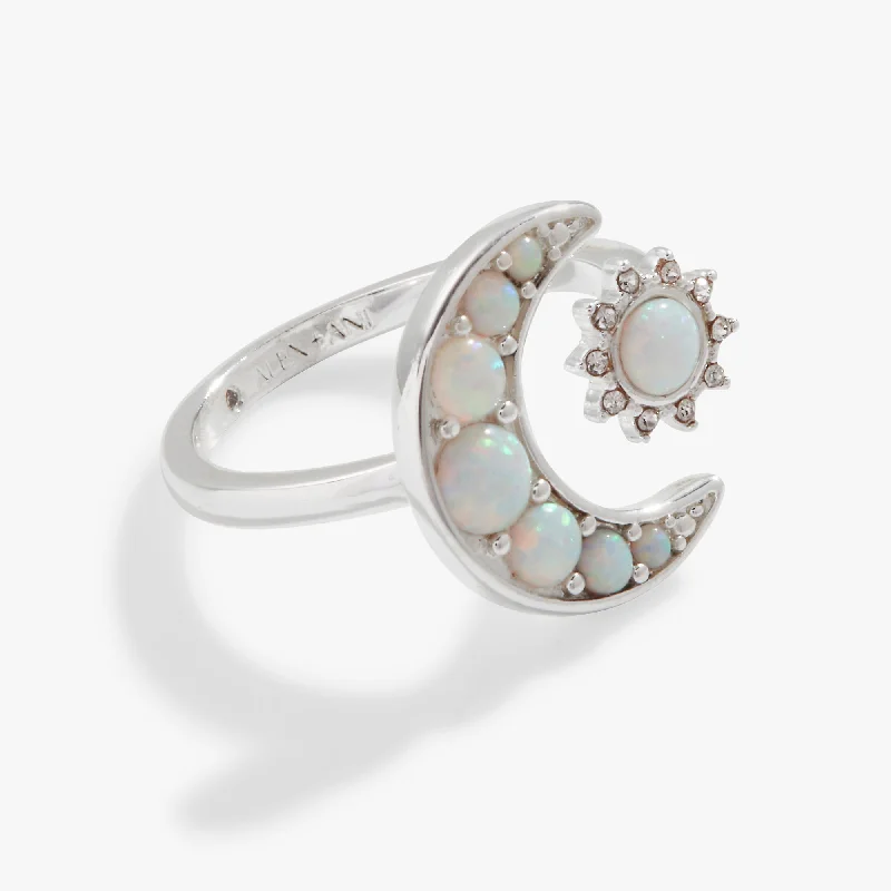 women's rings rose gold -Moon + Sun Opal Ring