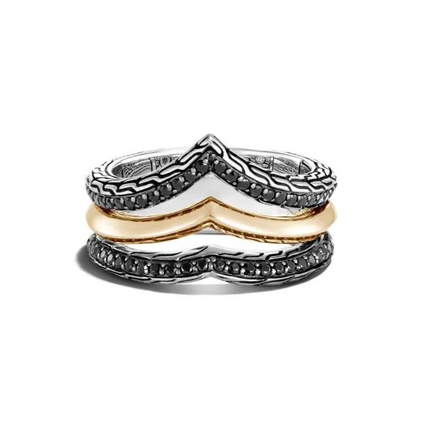 women's rings butterfly motif -Classic Chain Tiga Multi Row Ring