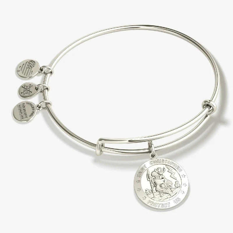 women's bracelets celestial star -St. Christopher Charm Bangle Bracelet