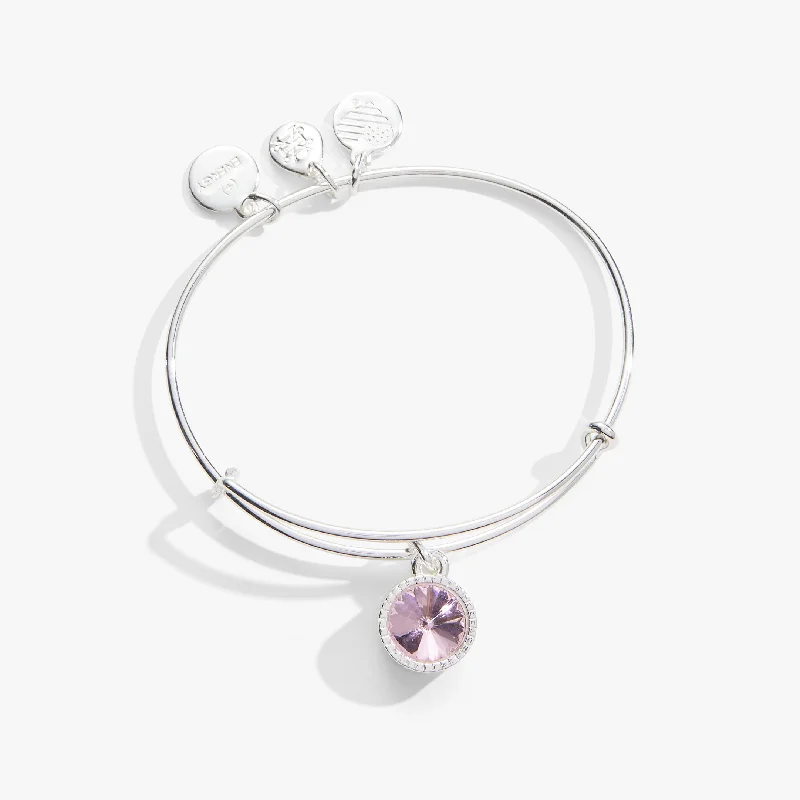 women's bracelets cuff style -October Birthstone Charm Bangle, Rose