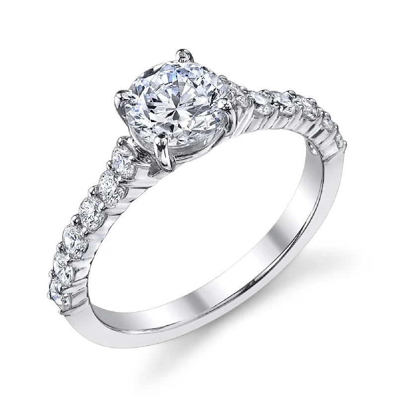 women's engagement rings white gold -.55ctw Round Cut Diamond Engagement Ring