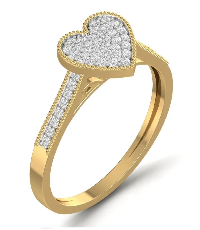 women's engagement rings handcrafted masterpiece -Pearl Heart Cut Diamond Engagement Ring in 18K Gold