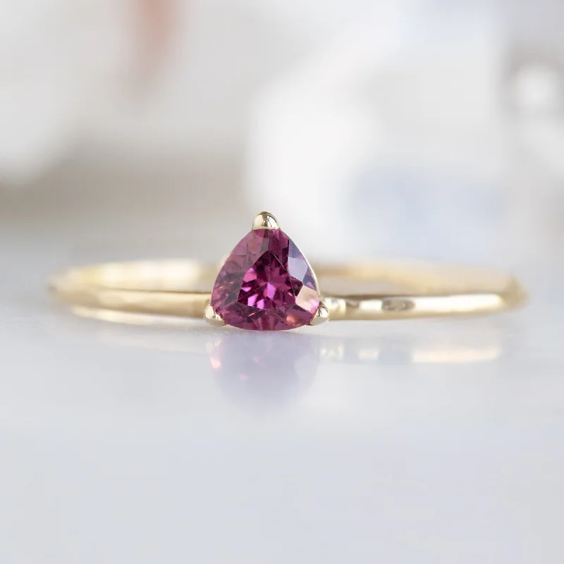 women's rings vintage style -The Pink Garnet Crown Ring | 14K Yellow Gold