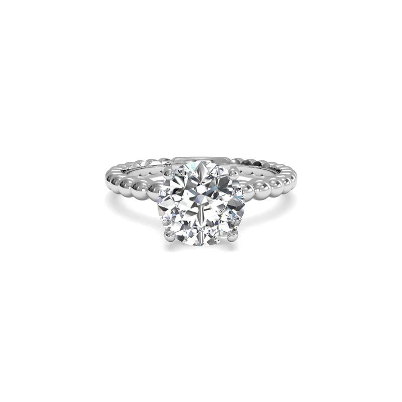 women's engagement rings alternative gemstones -Fancy Solitaire Round Brilliant Diamond Engagement Ring