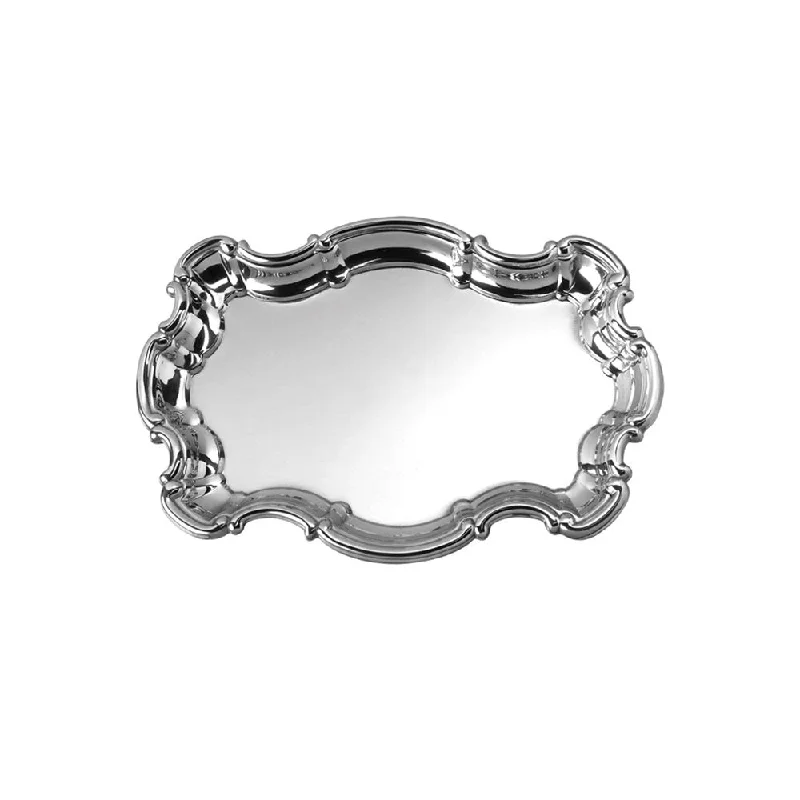 women's engagement rings marquise cut -Pewter Chippendale Tray with Engraved Wedding Invitation