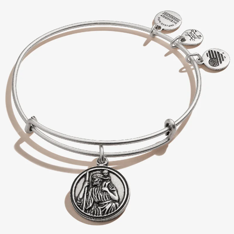 women's bracelets art deco -Saint Christopher Charm Bangle