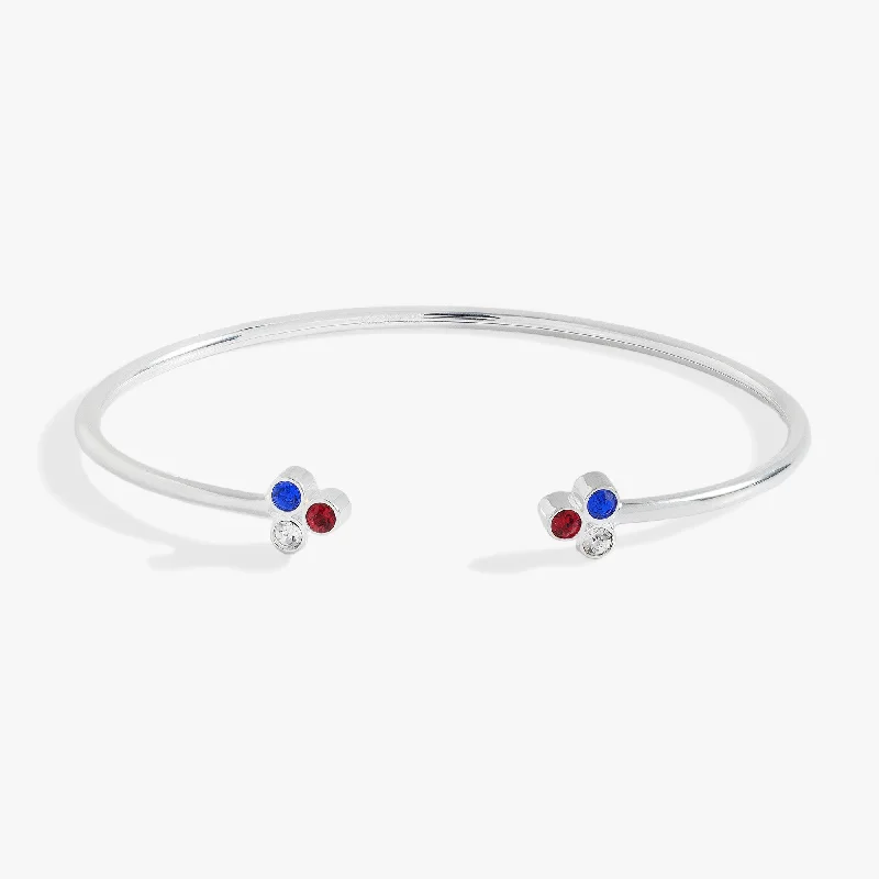 women's bracelets sapphire -Red, White and Blue 3 Stone Flex Cuff