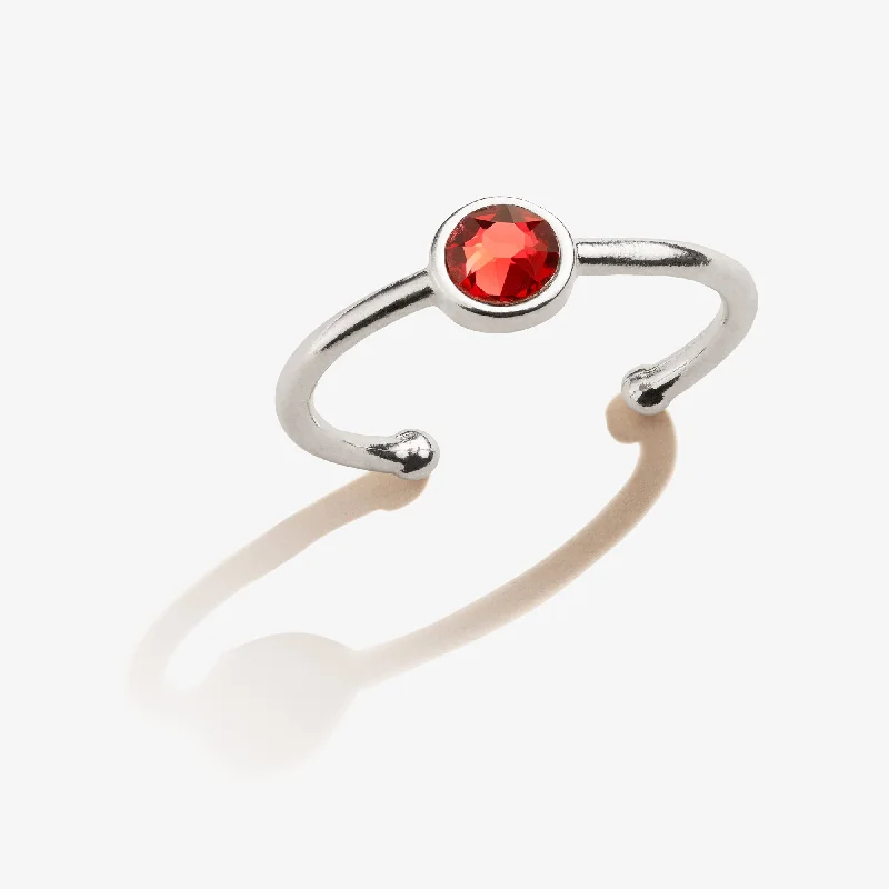 women's rings black diamond -Scarlet Birthstone Ring, January