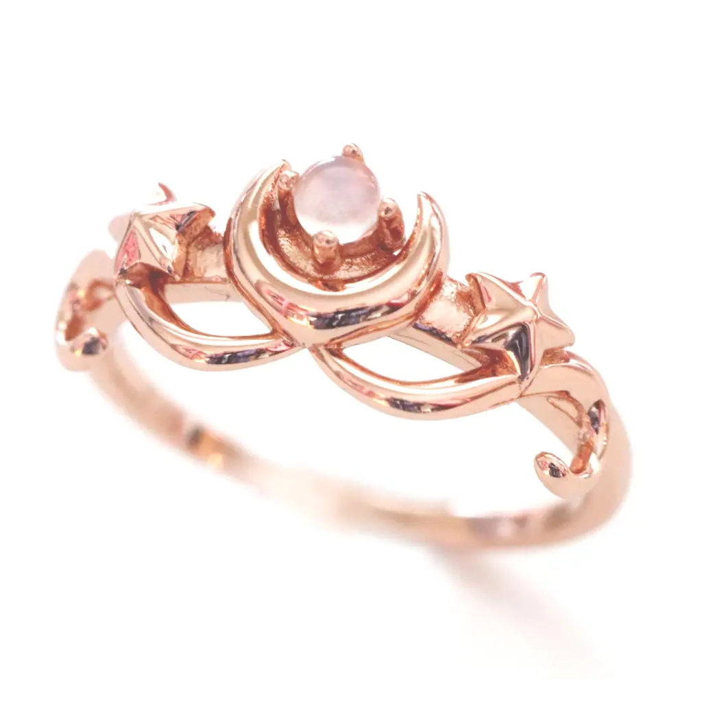 women's rings with hidden halo -Luna Ring (Rose Gold)