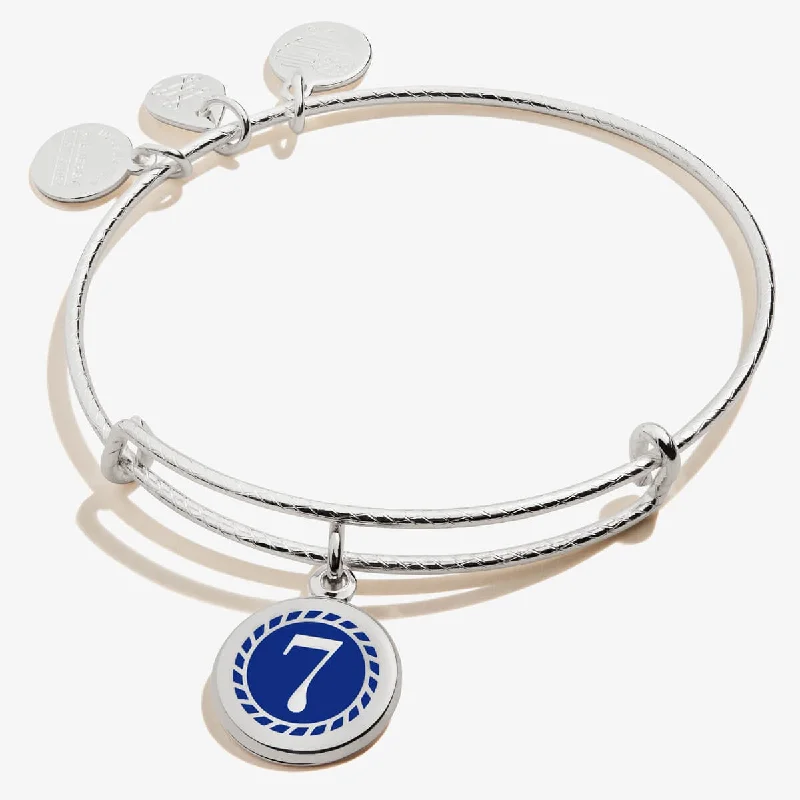 women's bracelets infinity symbol -Number 7 Charm Bangle