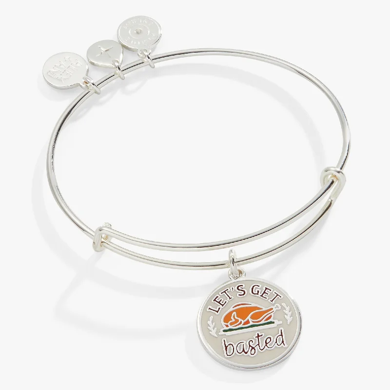 women's bracelets petite charm -Let's Get Basted Thanksgiving Charm Bangle