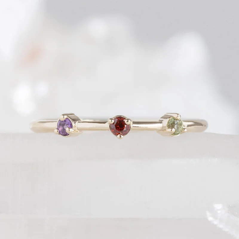 women's rings platinum -The Custom Multi-Birthstone Ring | 3 Stones