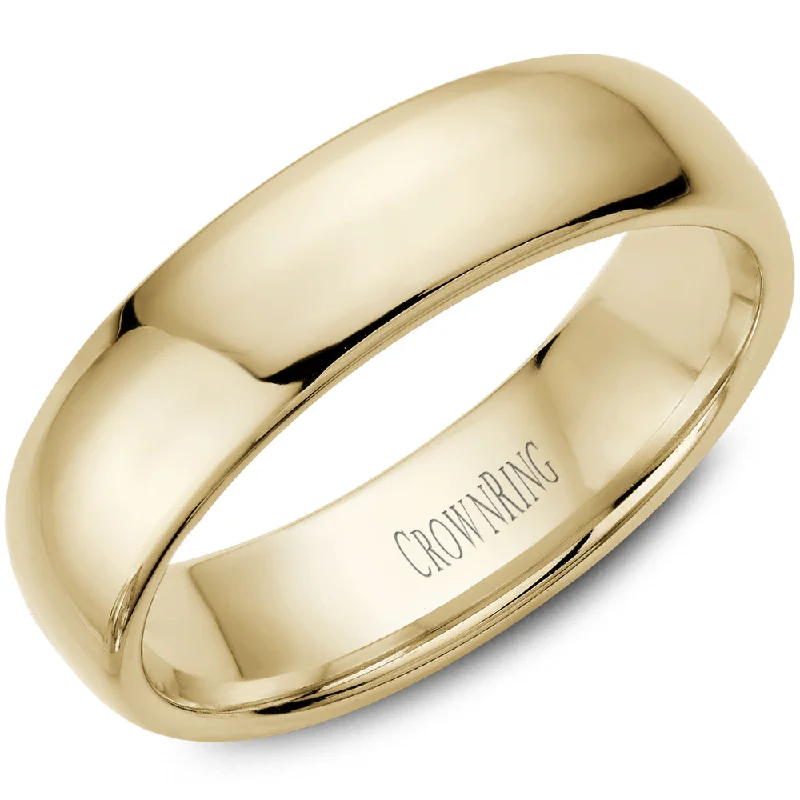 women's engagement rings solitaire -Traditional 14K Yellow Gold Men's Wedding Band