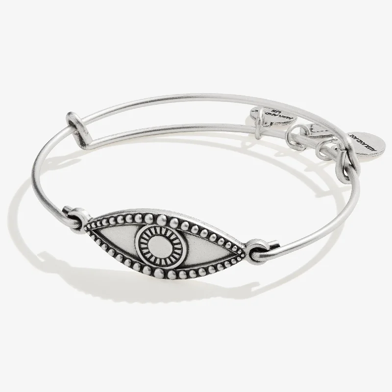 women's bracelets trendy and stylish -Spiritual Armor Evil Eye Inline Charm Bangle