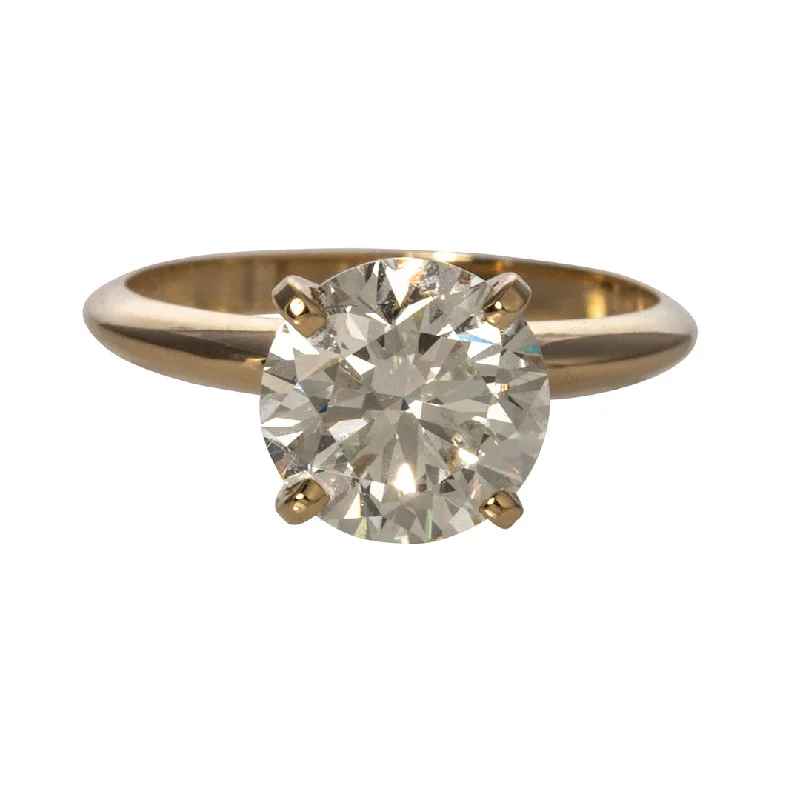 women's engagement rings twisted band -2.5ct I SI1 Round Diamond Solitaire 14K Yellow Gold Engagement Ring