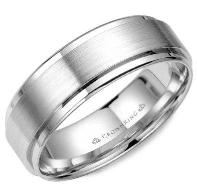 women's engagement rings split shank -Men's 10K White Gold Wedding Band