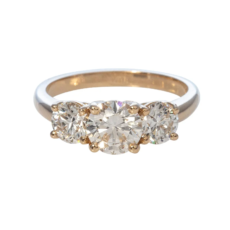 women's engagement rings special edition -2ctw Round Brilliant Diamond Three-Stone 14K Gold Engagement Ring