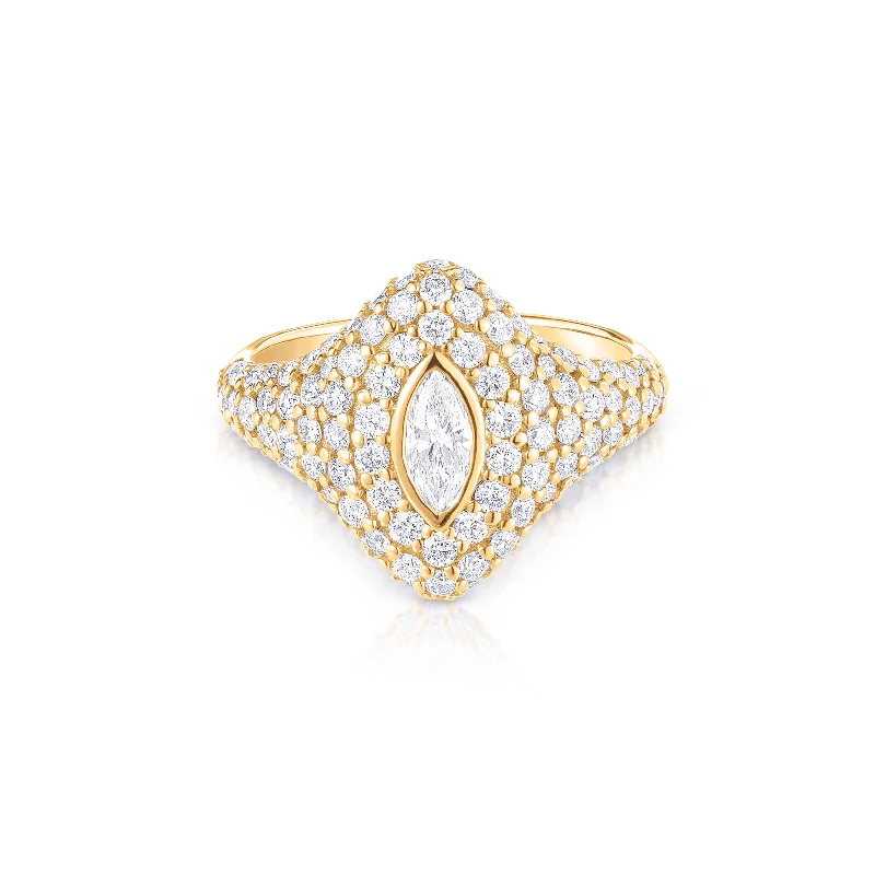 women's rings twisted band -Marquise Bling Pinky Ring