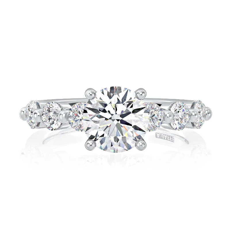 women's engagement rings luxury celebrity style -Seven Stone Round Diamond Engagement Ring