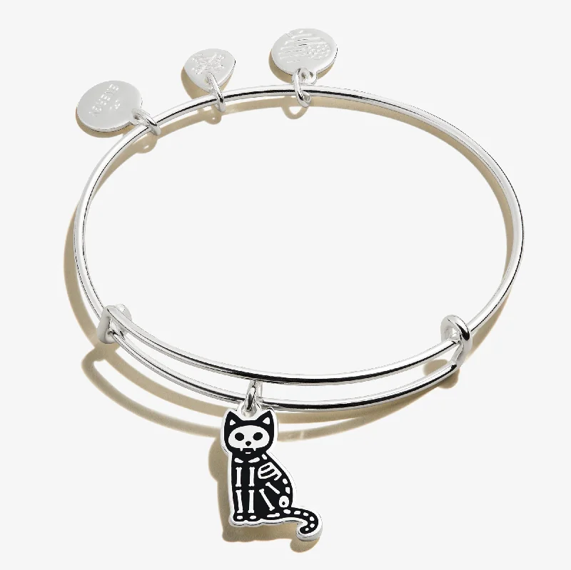 women's bracelets Valentine's Day gift -Skeleton Cat Charm Bangle