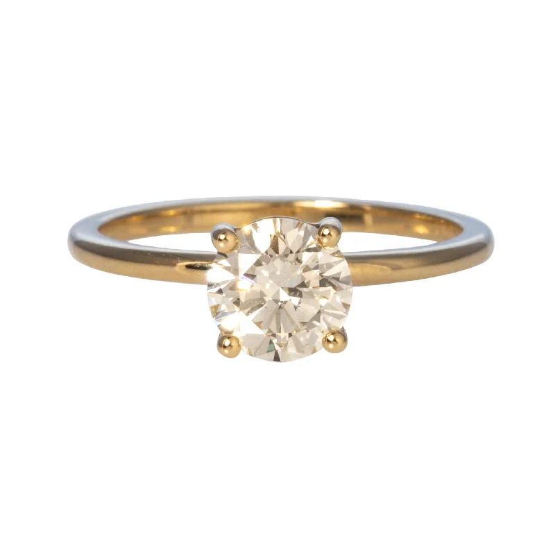 women's engagement rings bold statement -1ct J SI1 Round Diamond Solitaire 14K Yellow Gold Engagement Ring