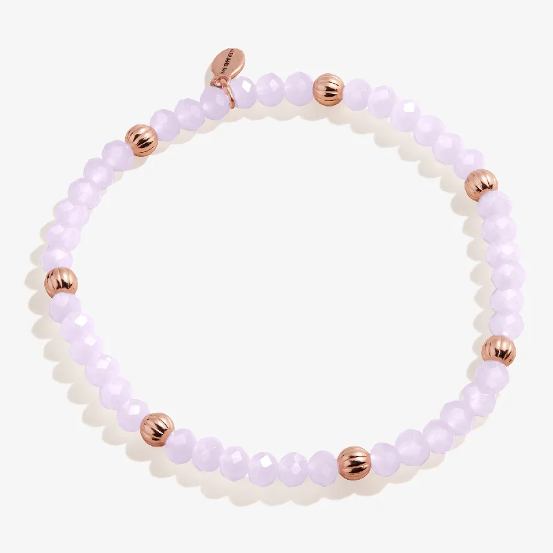 women's bracelets amethyst gemstone -Pink Beaded Stretch Bracelet, Small