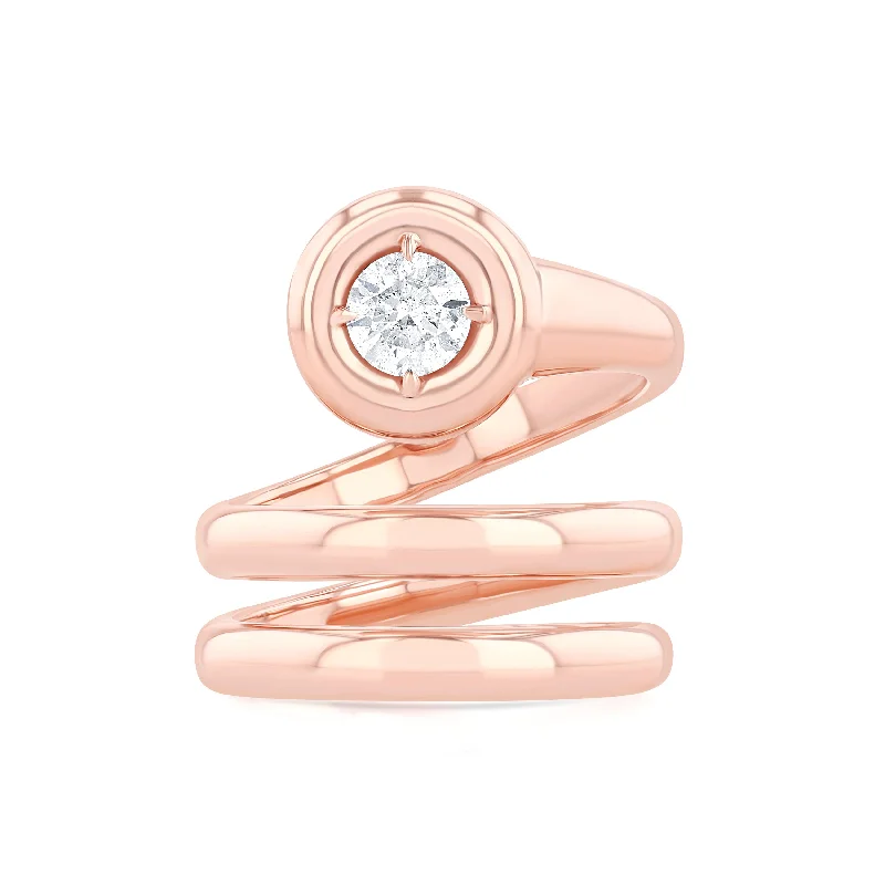 women's rings rose gold -Orb Coil Ring