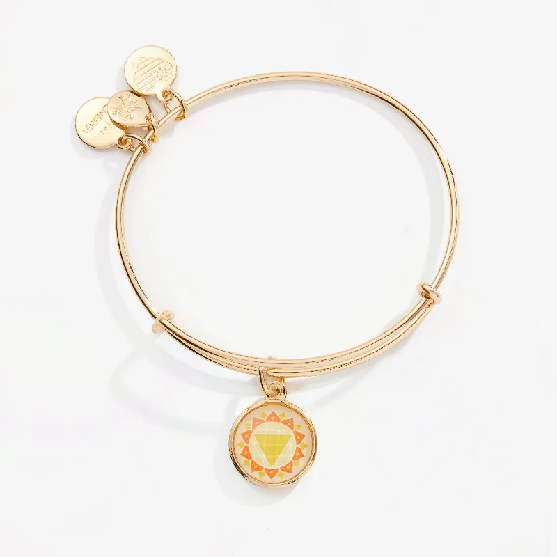 women's bracelets cross charm -Solar Plexus Chakra Charm Bangle Bracelet