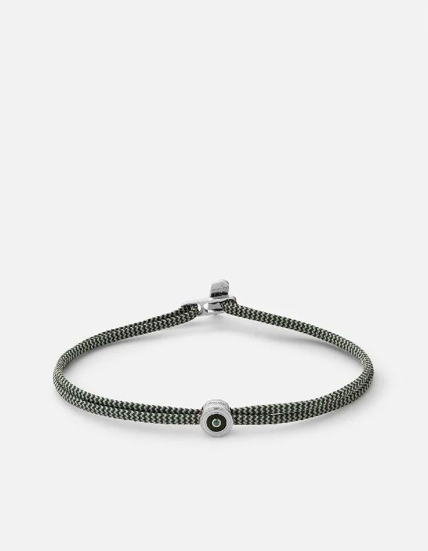 women's bracelets statement piece -Opus Chalcedony Metric 2.5mm Rope Bracelet, Sterling Silver/Green