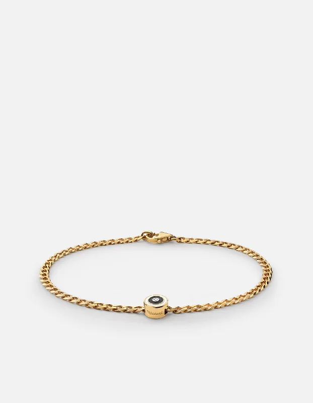 women's bracelets minimalist style -Opus Sapphire Type Chain Bracelet, Gold Vermeil/Black