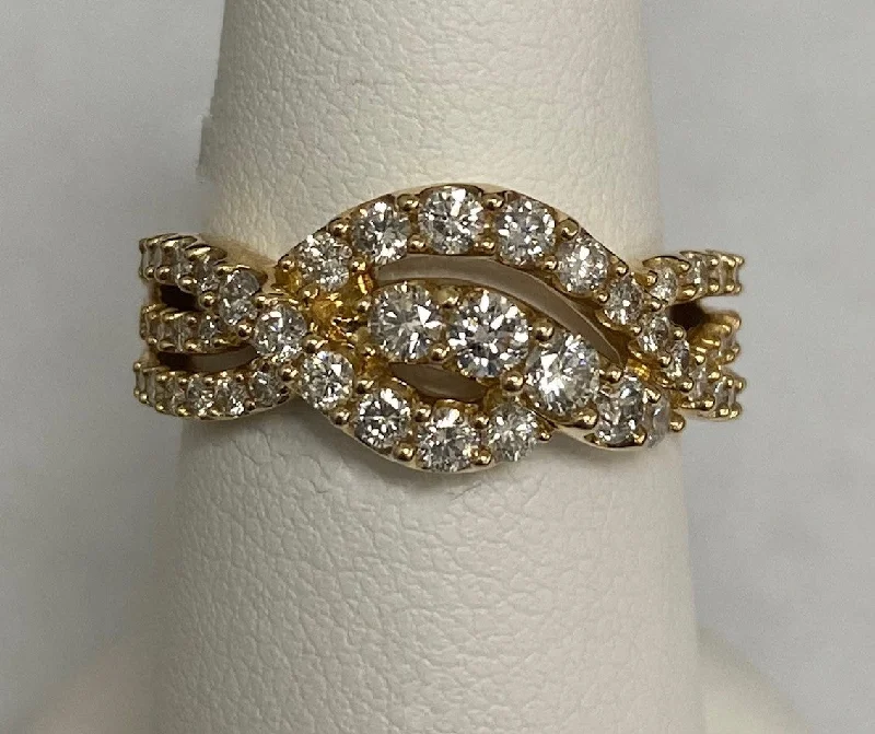 women's rings rose gold -14kt Yellow Gold Diamond Right Hand Ring