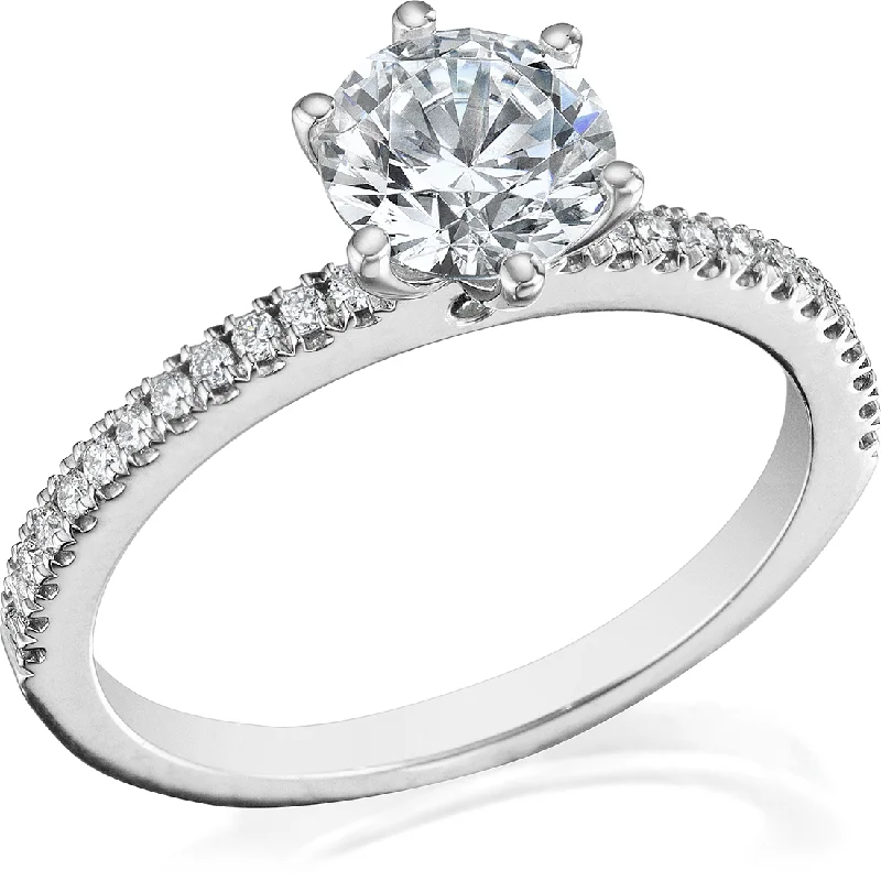 women's engagement rings elegant and timeless -.15ctw Round Cut Diamond Engagement Ring