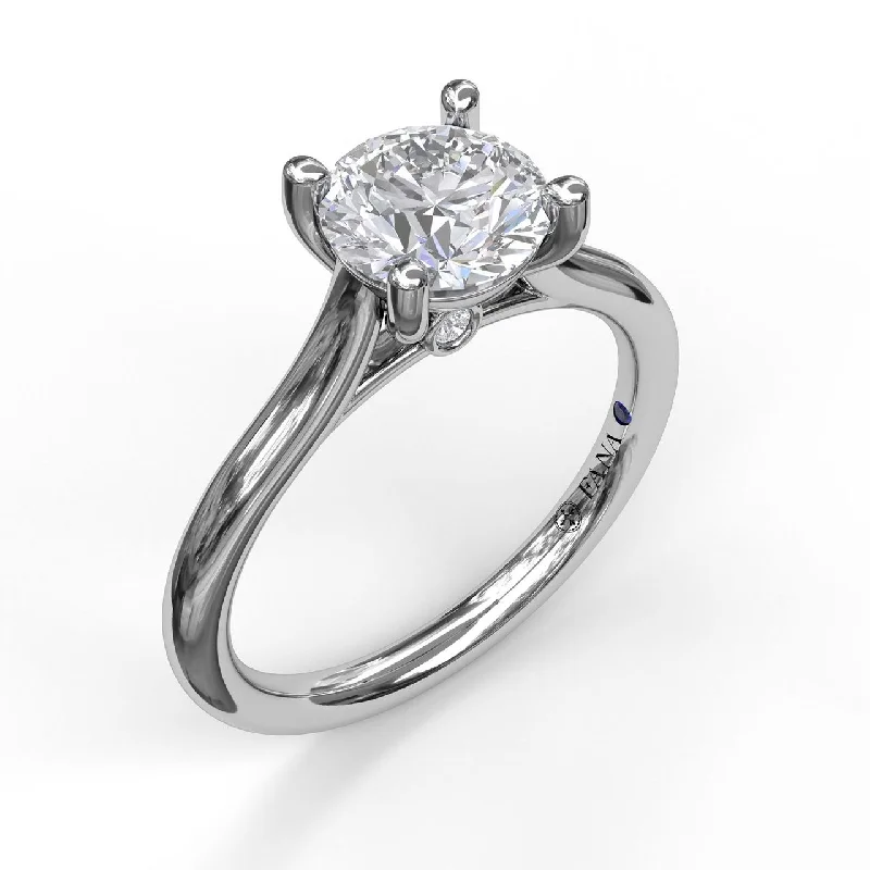 women's engagement rings cathedral setting -14 Karat White Gold Diamont Semi-Mount Engagement Ring