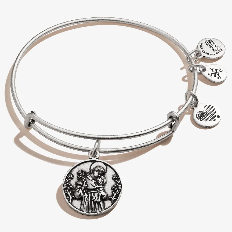 women's bracelets with diamond accents -Saint Anthony of Padua Charm Bangle