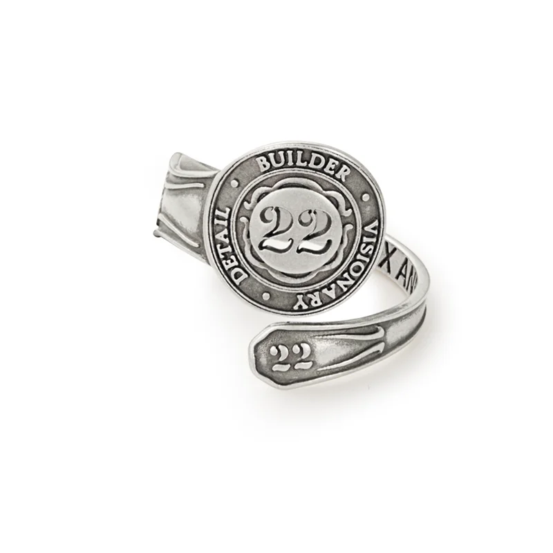 women's rings floral design -Number 22 Spoon Ring