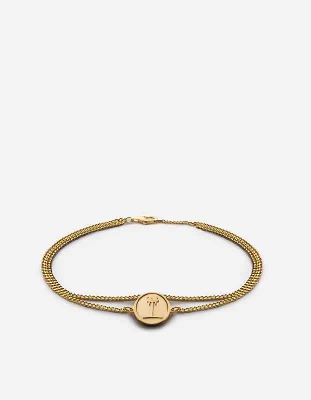 women's bracelets luxury collection -Palm Tree Bracelet, Gold Vermeil